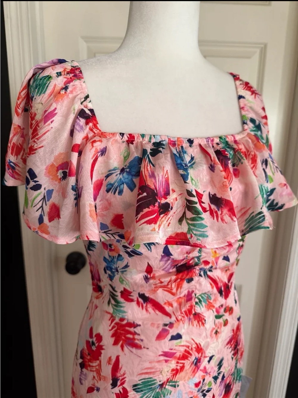 NWT NSR (Napean Sea Road) Floral Ruffled Midi Dress SIZE Small - Picture 7 of 12
